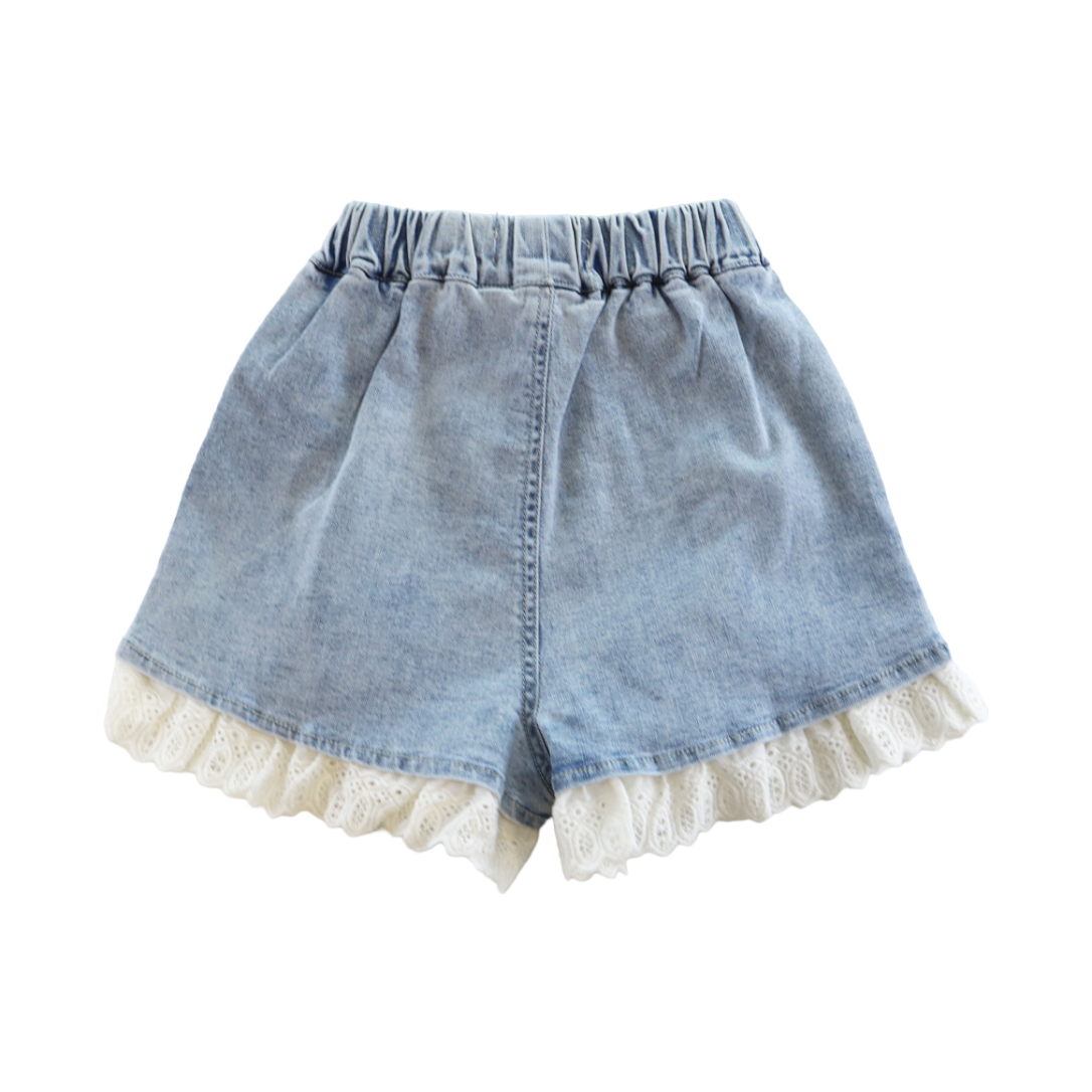 Denim Lace Shorts
