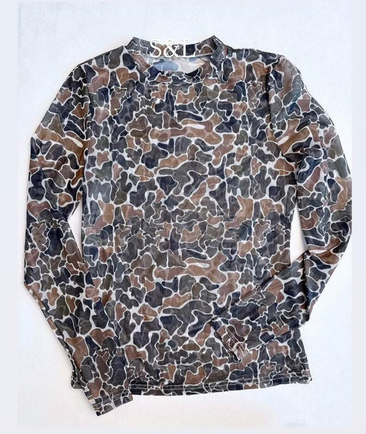 Camo Mesh Top
