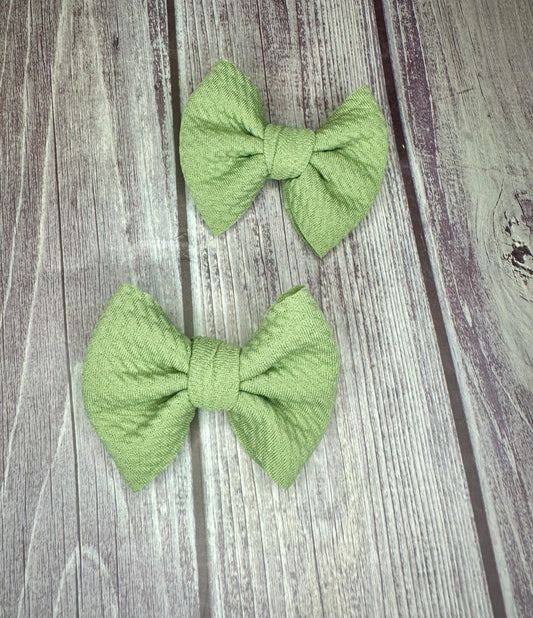 Pastel Green Clip Bows