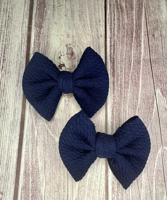 Navy Clip Bow Set