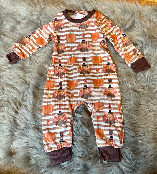 Striped Turkey Romper