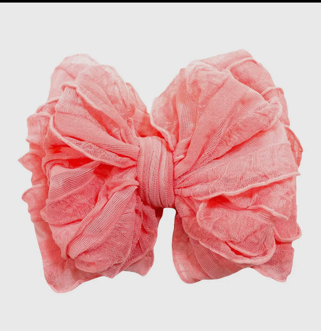 Pink Grapefruit Ruffled Bow