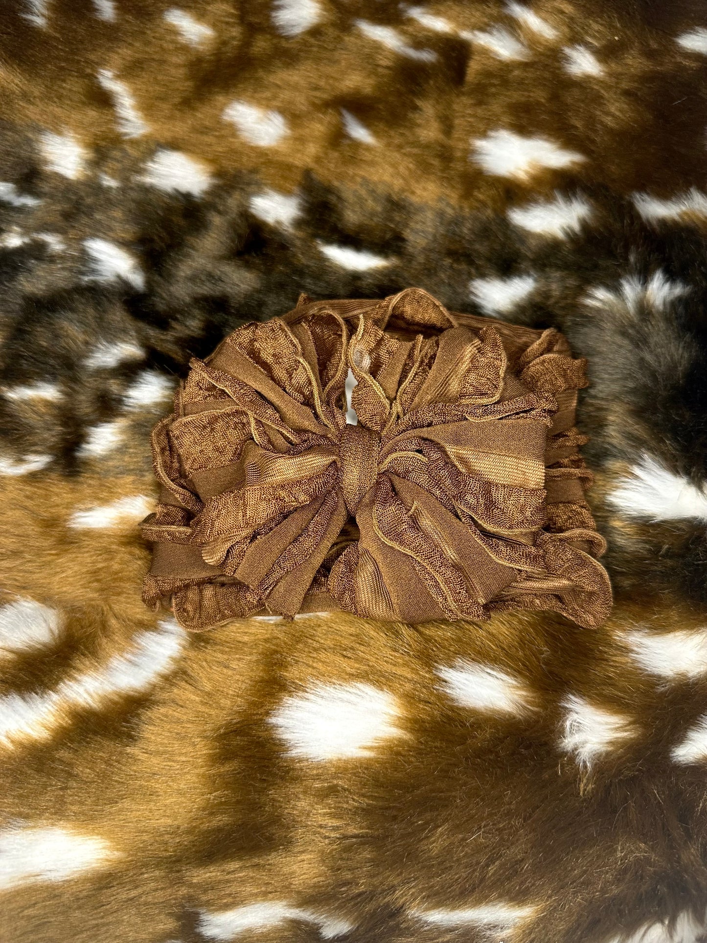 Brown Ruffled Bow