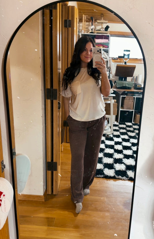 Ribbed Drawstring Pant