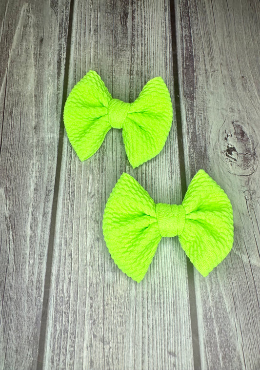 Lime Clip Bow Set