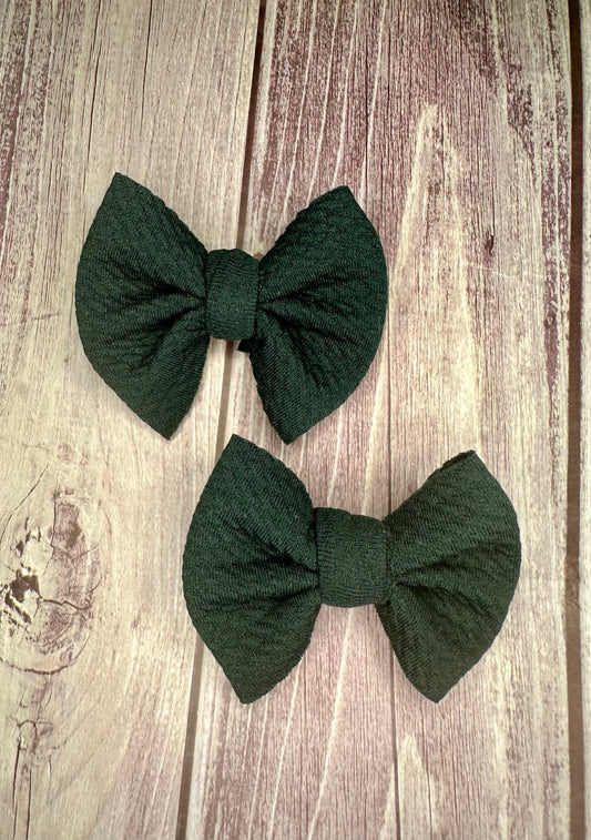 Forest Green Clip Bow Set