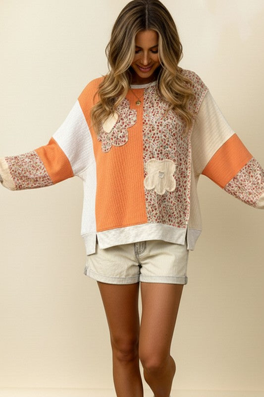 Creamsicle Flower Top