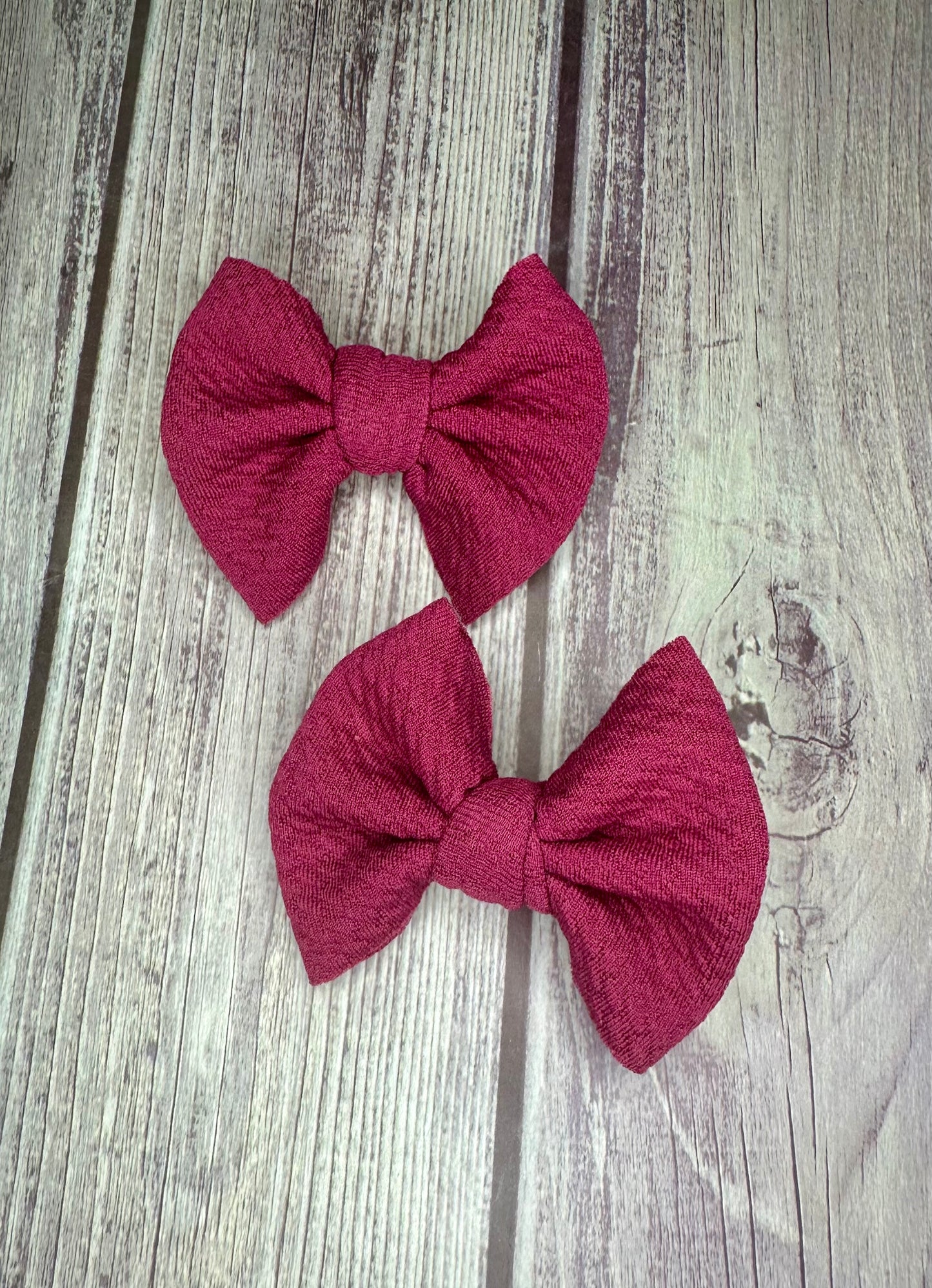 Magenta Pink Clip Bow Set