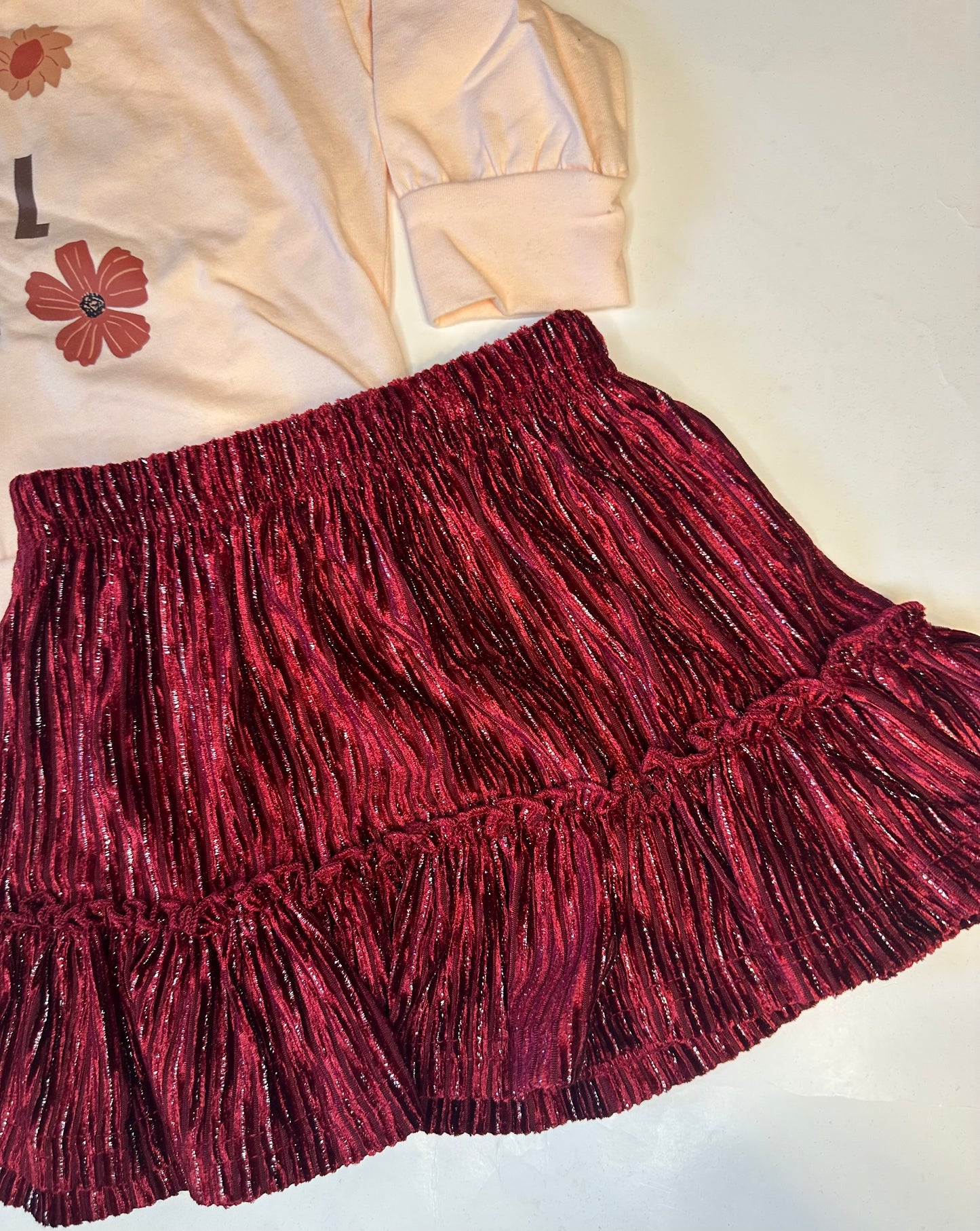 Burgundy Velvet Skirt