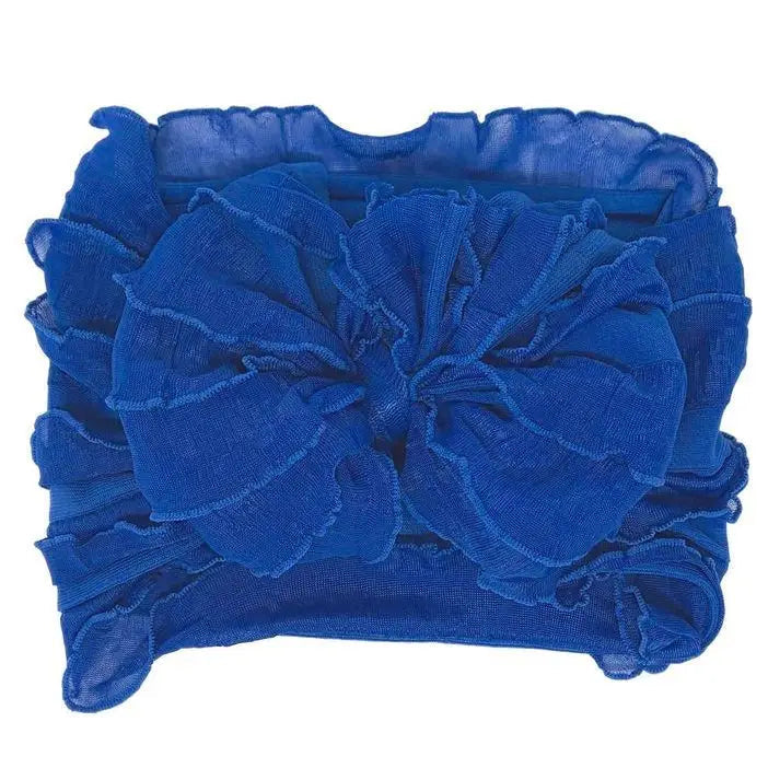 Royal Blue Ruffled Bow