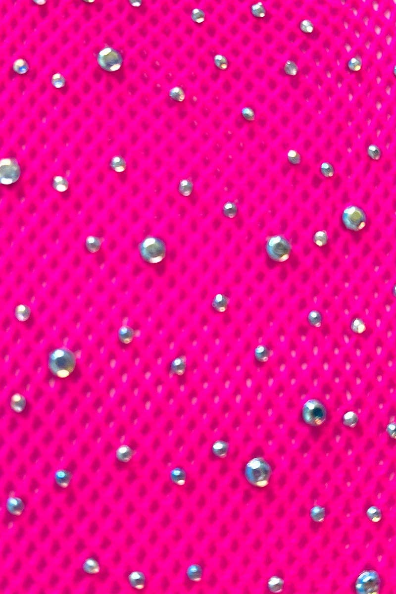 FISHNET TIGHTS WITH RHINESTONES. 3PCS/$9.00 TTE-2023-12: NEON PINK