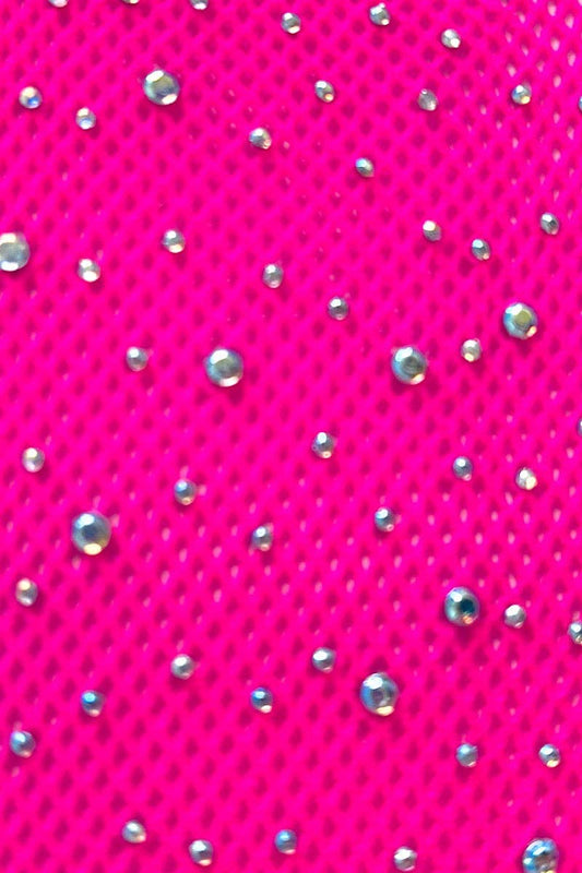 FISHNET TIGHTS WITH RHINESTONES. 3PCS/$9.00 TTE-2023-12: NEON PINK