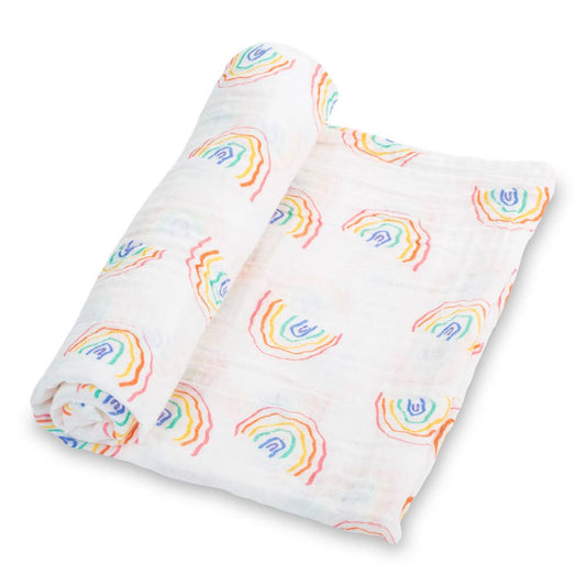 Somewhere Over The Rainbow Baby Swaddle Blanket