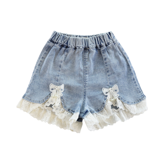 Denim Lace Shorts