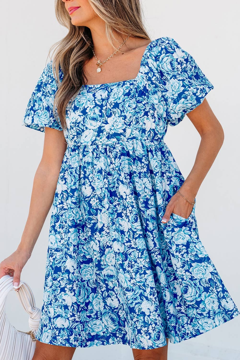 Floral Puff Babydoll Dress