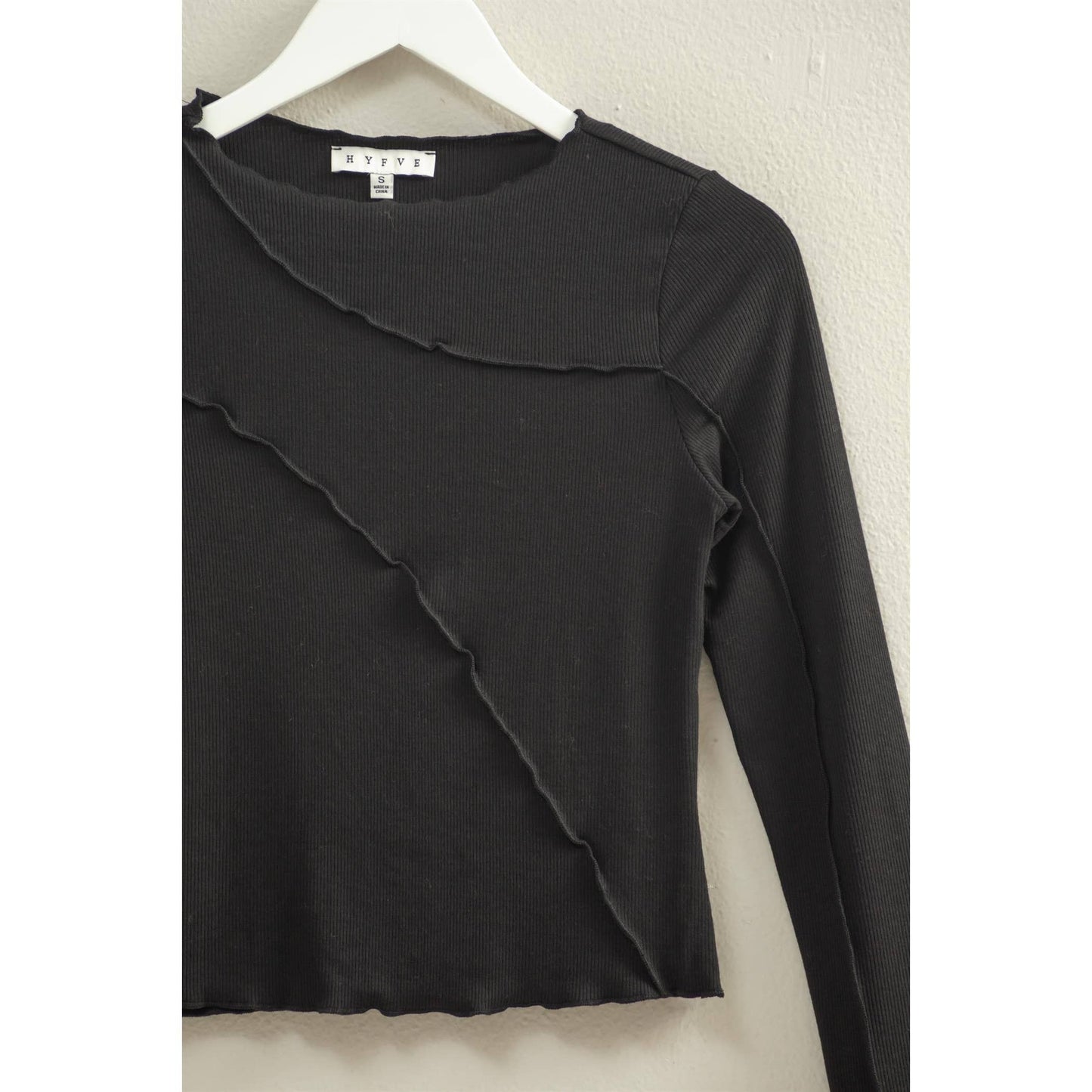 Raw Edge Knit Long Sleeve