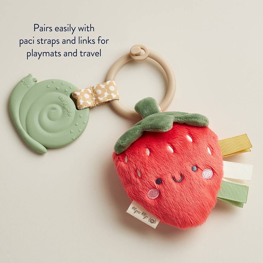 Itzy Pal™ Plush + Teether: Strawberry