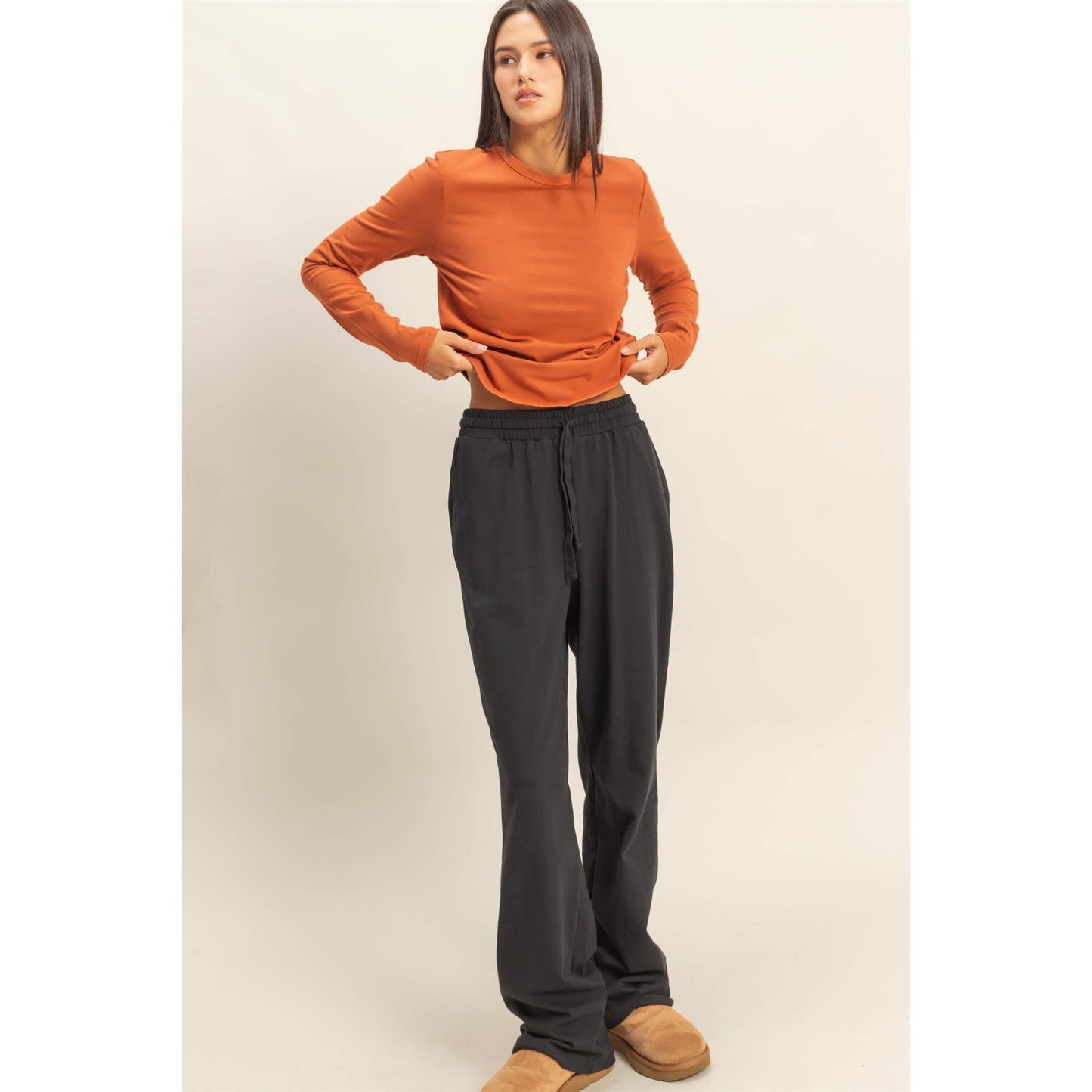 All the Rage -Drawstring High-Waisted Pants