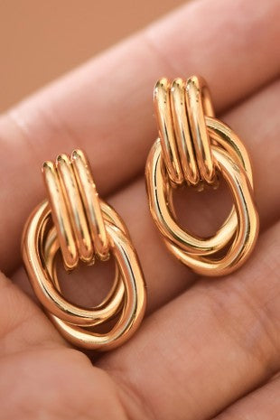 Gold Twist Hoop