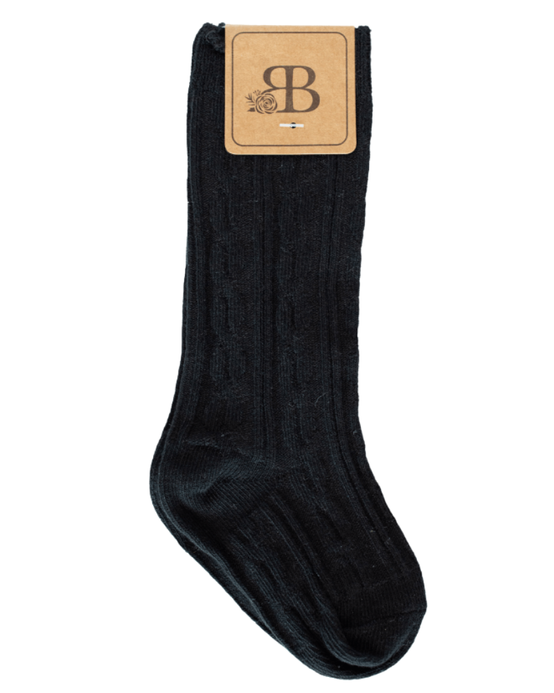 Pepper Knee-High Cable Knit Socks