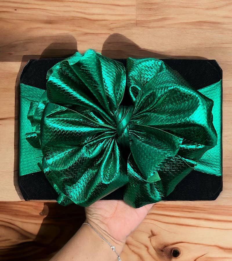 Clover Green Tassel Headwrap Bow