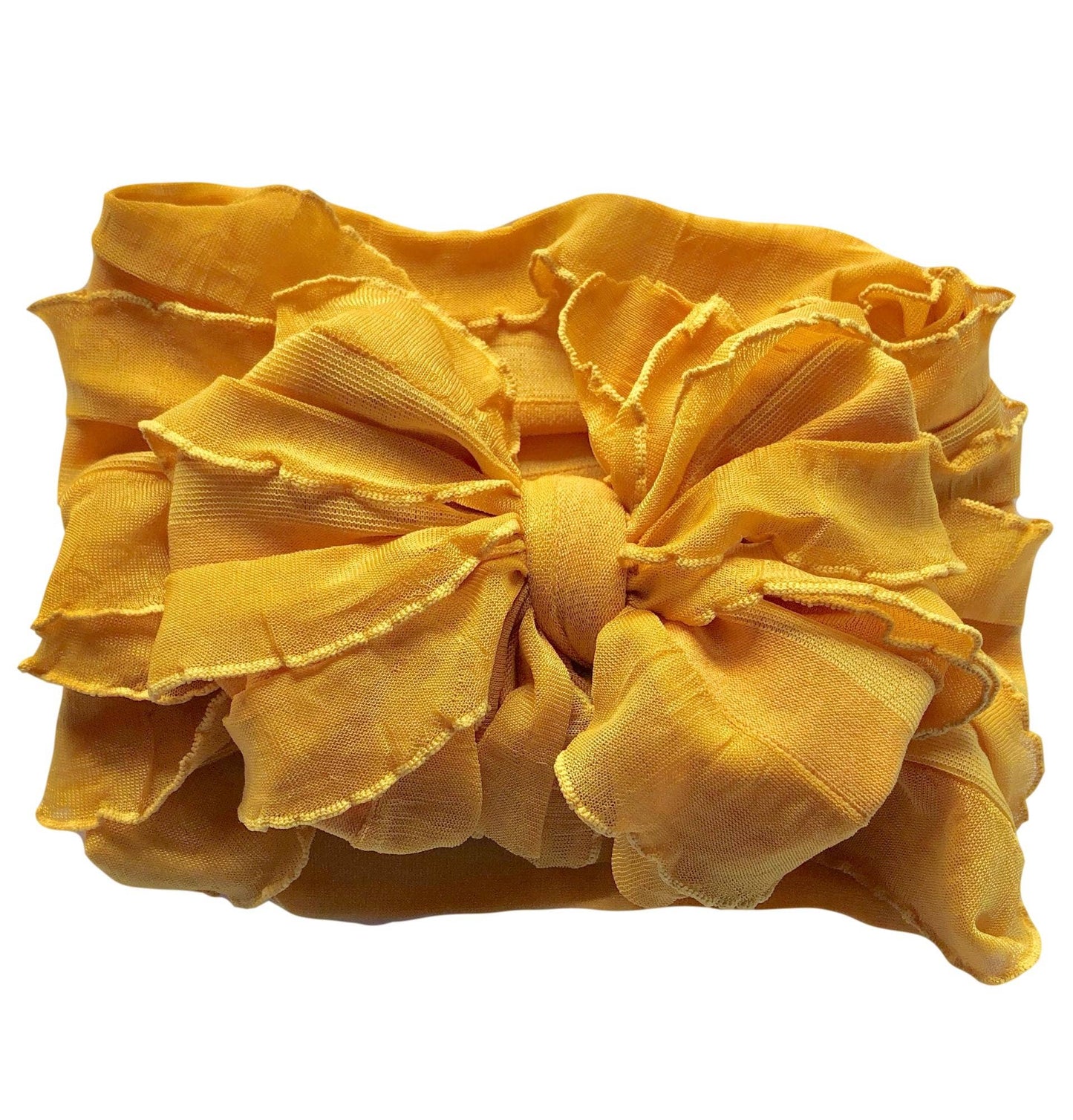 Mustard Ruffled Bow