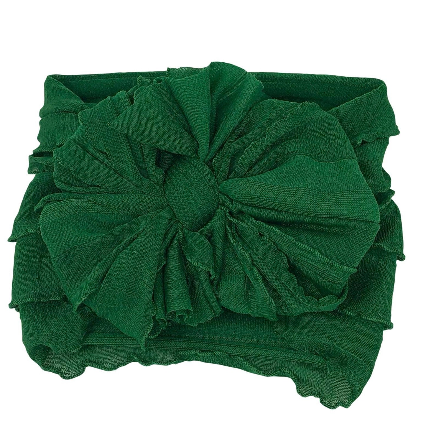 Christmas Green Ruffled Bow