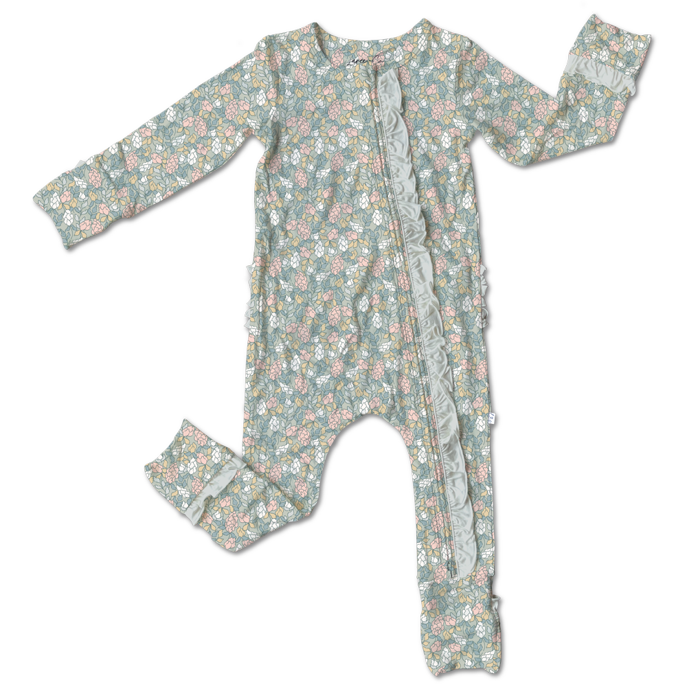 Harper Bamboo Ruffle Convertible Footie