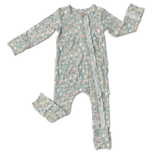 Harper Bamboo Ruffle Convertible Footie