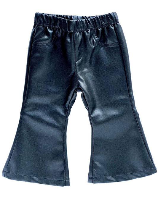 Sophie Pleather Bell Bottoms - Black