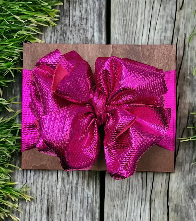 Magenta Tassel Headwrap Bow