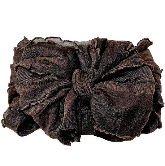 Brown Ruffled Bow