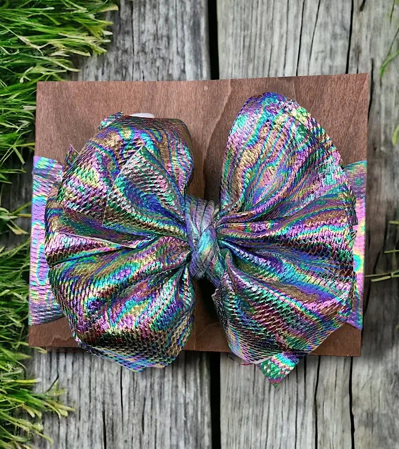 Metallic Tassel Headwrap Bow